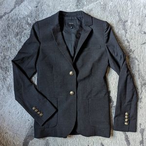 Grey blazer with metal buttons